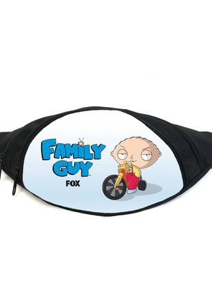 Поясная сумка бананка гриффины (gb- family guy 017) gear bag черная1 фото