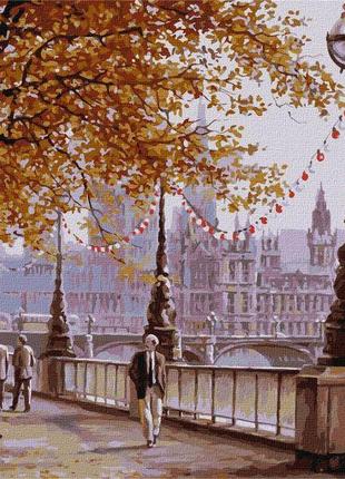 Картина за номерами идейка осінь лондона © sergey lobach 40х50см kho2876 набір для розпису за цифрами