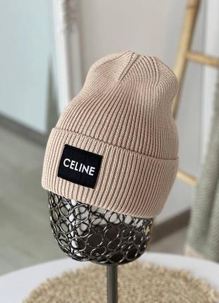 Шапка celine унисекс не высокая лопата шерсть