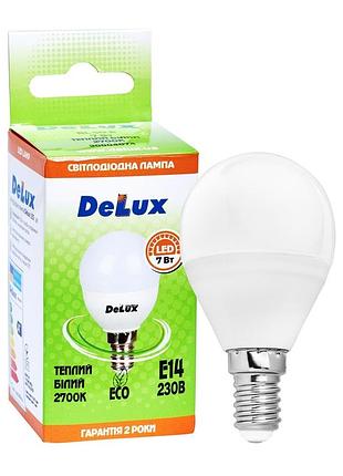 Лампа светодиодная delux bl50p 7вт 2700k 220в e14