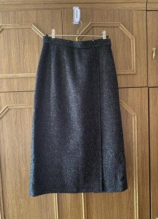 Вінтажна міді- спідниця шовк/ вовна jaeger