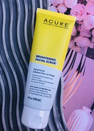 Очисний скраб для обличчя acure "brightening facial scrub"