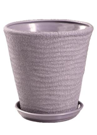 Керамический горшок волнистый шелк аметист 5.5 л (разные цвета и размеры)1 фото
