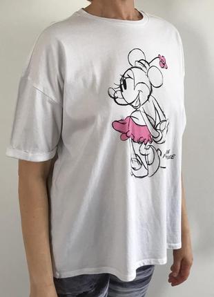 Primark &amp; disney minnie mouse эксклюзивная красивая женская легкая белоснежная футболка