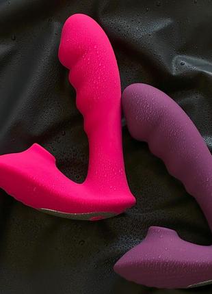 Вибратор женский вакуумный стимулятор клитора и точки g вакуумный массажер фиолетовый