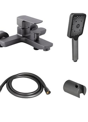 Комплект qtap lipno: змішувач для ванни qtnh3023101dg + душовий комплект