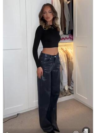 Джинси zara baggy wide leg з металізованим ефектом6 фото