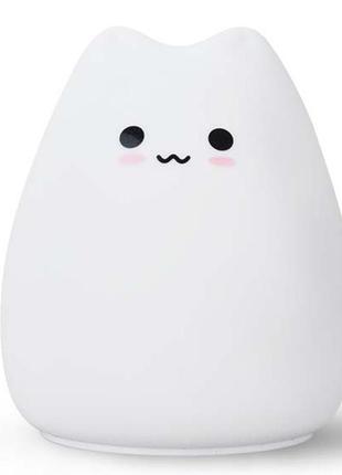 Ночной светильник — little cat silicone led light multicolors — design 033 фото