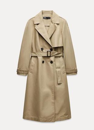 Длинный тренч с ремнем zara