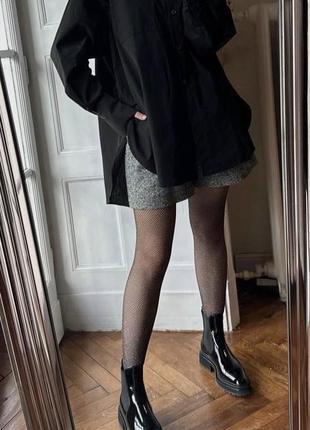 Сорочка чорна оверсайз котонова