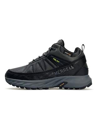 Мужские кроссовки merrell float pro black grey green2 фото