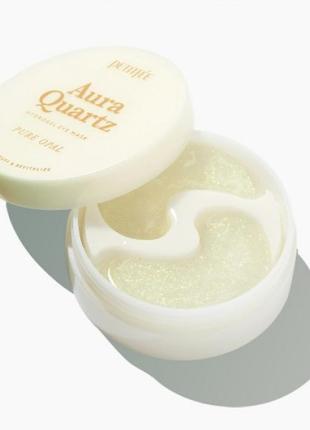 Гідрогелеві патчі для очей з протеїнами перлів і пудрою опала petitfee aura quartz hydrogel eye mask
