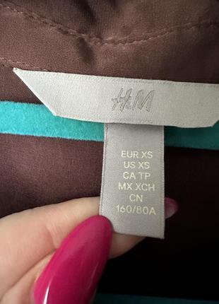 Сатиновая блуза рубашка h&m размер хс-с2 фото