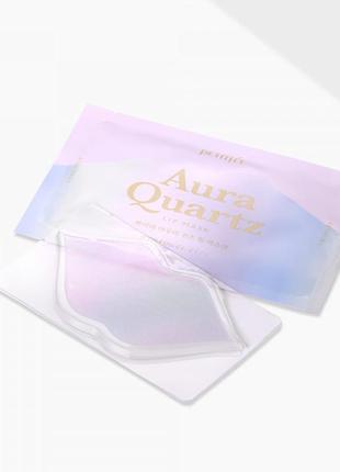 Увлажняющая гидрогелевая маска для губ с экстрактом жемчуга petitfee aura quartz lip mask