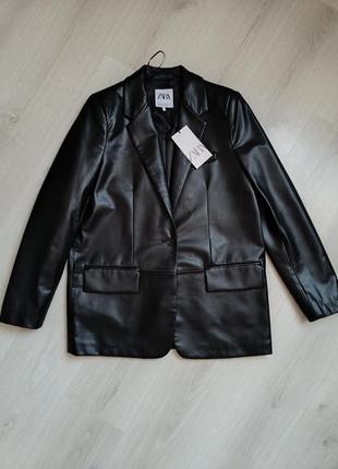 Кожаный жакет zara пиджак zara оверсайз