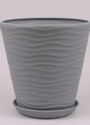 Керамический горшок волнистый крошка металлик 5.5 л (разные цвета и размеры)1 фото
