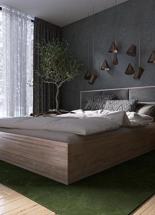 Кровать двуспальная эверест кл-1600 лайт (щит дсп под матрас) 160х200 см дуб сонома (dtm-4657)