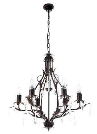 Люстра классическая коричневого цвета под винтаж  (6 ламп) (sm008/6) elisey