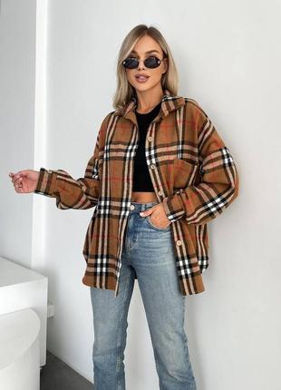 Женская кашемировая рубашка в клетку non-047