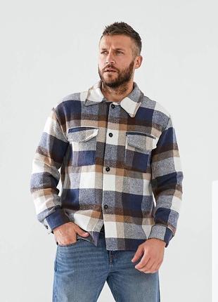 Теплая мужская рубашка кашемир m, l, xl