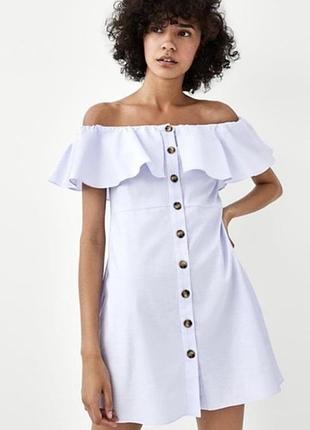 Шикарное нежное хлопковое платье zara /мини
