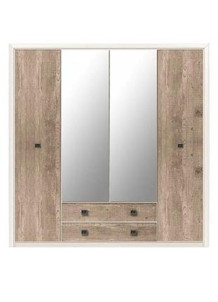 Шкаф с зеркалом в спальню вмк (брв) коэн 2 szf4d2s сосна аризонская + дуб корабельный (grb-1785)