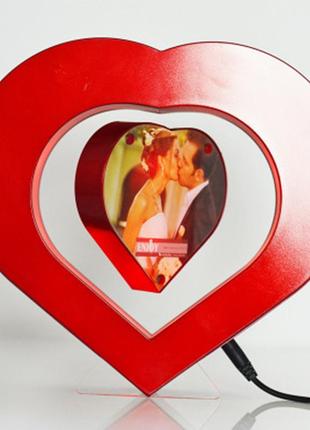 Світлодіодна фоторамка, що левітує, серце. магнітна фоторамка з левітацією та led...