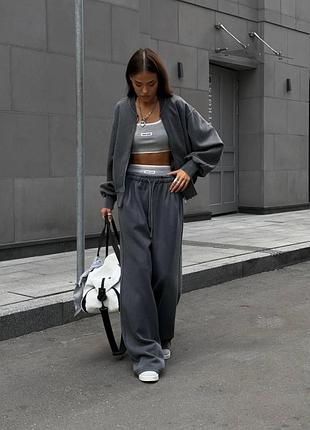Велюровый спортивный костюм lx2035 графит s/m