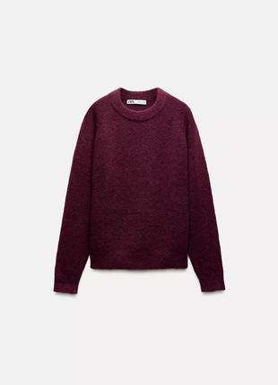 Бордовий альпаковий светр жіночий zara new