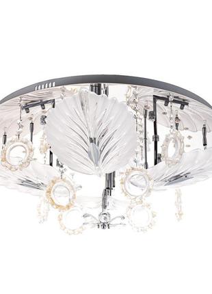 Люстра-припотолочная со стеклянными листочками (6 ламп) (rl018) elisey