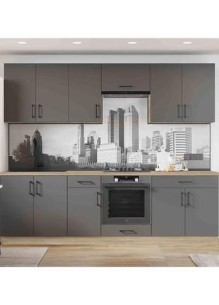 Кухня модульна еверест оптіма набір №6 графіт 2,6 м (dtm-5714)