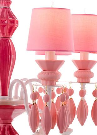 Люстра підвісна рожева на 6 ламп elisey