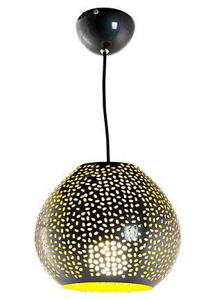 Світильник чорний із золотим перфорований  elisey