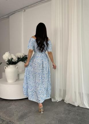 Якісна довга сукня з принтом2 фото