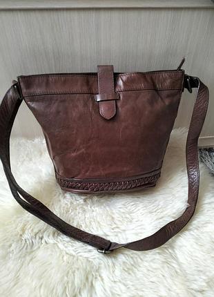 Кожаная сумка на плечо f&amp;f