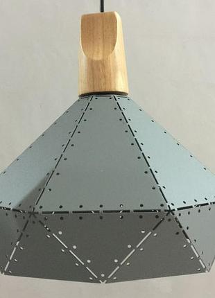 Люстра-підвіс сіра з полігональною структурою 20*30  elisey