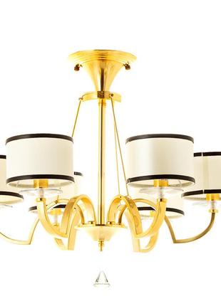 Люстра класична золота з тканинними абажурами  elisey