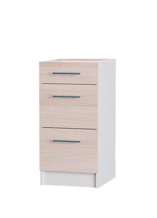 Кухонный модуль на 3 ящика эверест эко 400 ясень шимо светлый+белый (без столешницы) 40х46х82 см (dtm-2784)