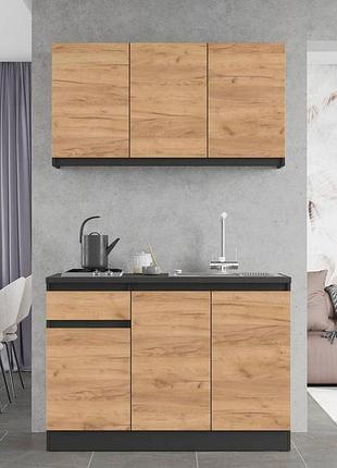 Кухня модульна еверест оптіма набір №5 дуб крафт золотий 1,2 м (dtm-5711)