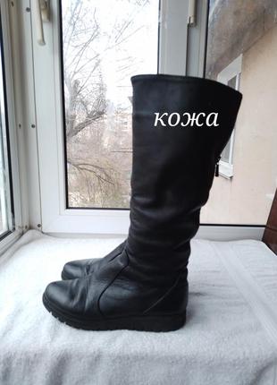 Итальянские теплые зимние кожаные сапоги
