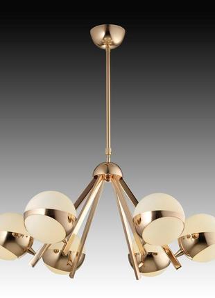 Люстра золота з 6 круглими плафонами  elisey