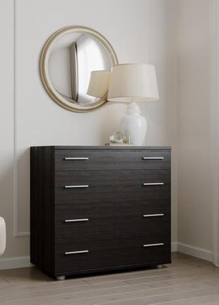 Маленький комод эверест на 4 ящика к-1 80х45х73 венге темный (телескопы) (dtm-2444)