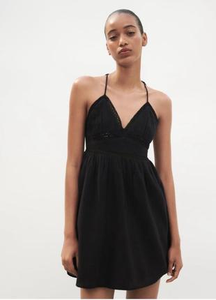 Коротка чорна сукня zara xs