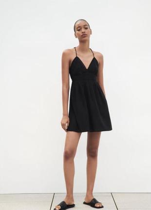 Коротка чорна сукня zara xs4 фото