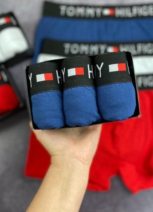 Мужские трусы боксеры 3 шт. - набор в стиле tommy XJV премиум качества