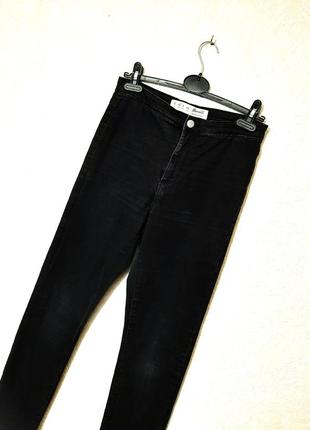 Denim co трендовые джинсы чёрные женские слимы узкие деми/зима/лето р44 464 фото