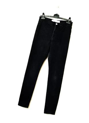 Denim co трендовые джинсы чёрные женские слимы узкие деми/зима/лето р44 463 фото