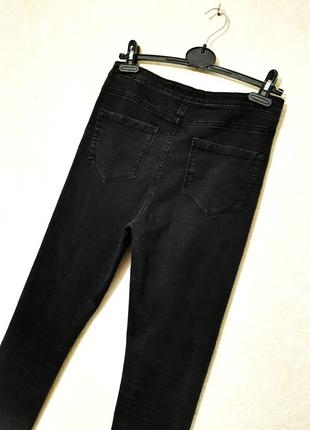 Denim co трендовые джинсы чёрные женские слимы узкие деми/зима/лето р44 468 фото