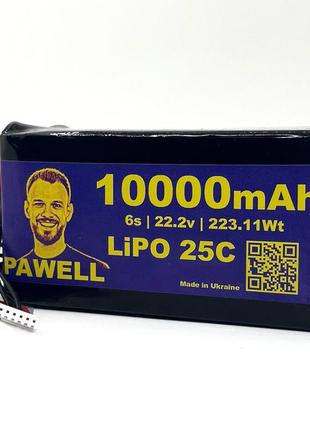 Lipo 6s 22,2v 10000маг 250a для fpv дронів (бомбери)