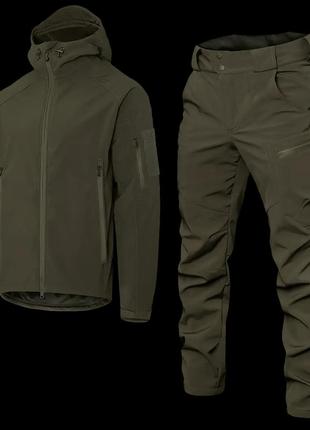Військовий штормовий вітро-вологозахисний костюм softshell gen.ii (оливковий) s